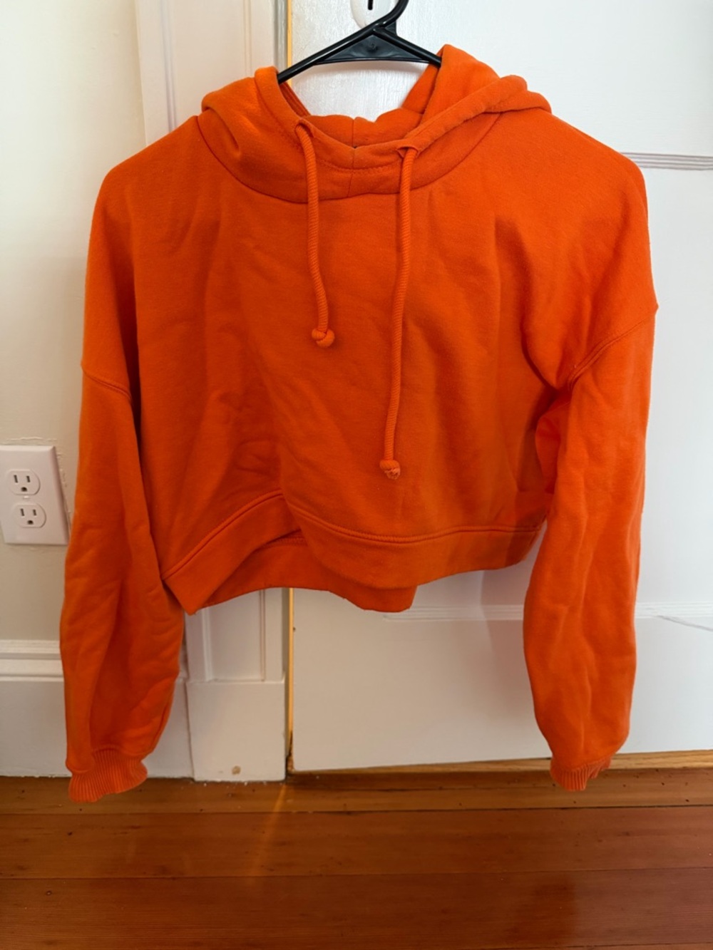 Zara Bright Orange Cropped Hoodie